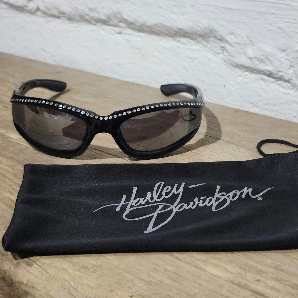 Harley Davidson Marilyn 11 Global Vision Black Rhinestone Riding Sunglasses